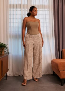 Leggy™ Tweed High Waist Wide Leg Pants