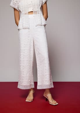 Lace High Waist Wide Leg Culottes