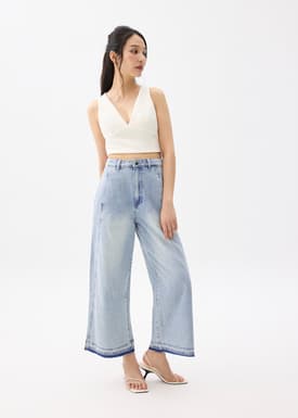 Relaxed Denim Wide Leg Jeans