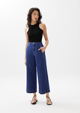 Relaxed Denim Wide Leg Jeans
