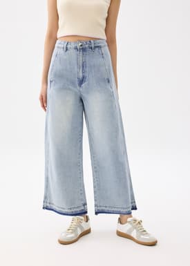 Relaxed Denim Wide Leg Jeans