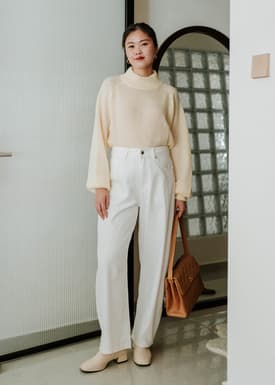 High Waist Denim Barrel Jeans