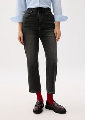 Denim Ankle Length Straight Leg Jeans