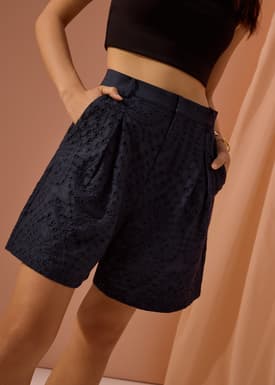 Tailored Bermuda Shorts in Soft Breeze Broderie