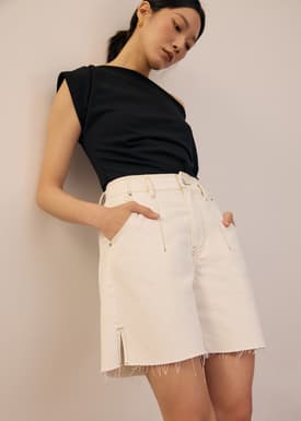 Denim Medium Rise Shorts