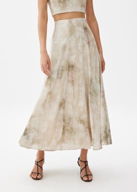 Abstract Flare Midaxi Skirt