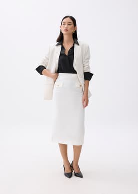 Cotton Pencil Midaxi Skirt