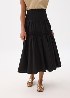 【AAKE】PINTUCK FLARE LONG SK Kate High Waist Pintuck Flare Maxi Skirt | Love, Bonito HK