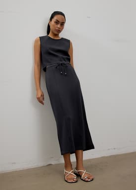 Neoprene High Waist Column Midaxi Skirt