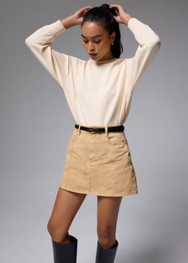 Denim High Waist A-line Mini Skirt