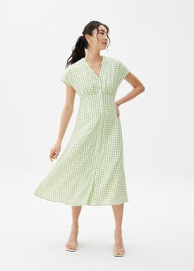 Button Down Fit & Flare Midaxi Dress