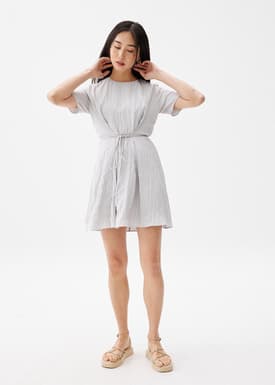 Crinkled Shift Mini Dress
