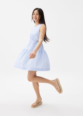 Striped Fit & Flare Mini Dress