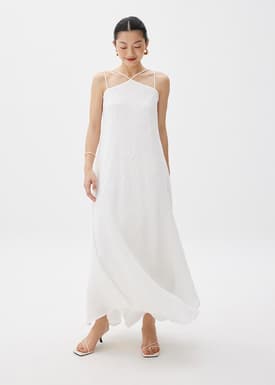 Halter Trapeze Maxi Dress