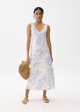 V-neck A-line Midaxi Dress in Sunburst