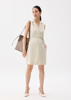 Tailored Collared Column Mini Dress