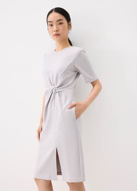 Front Twist Column Midi Dress