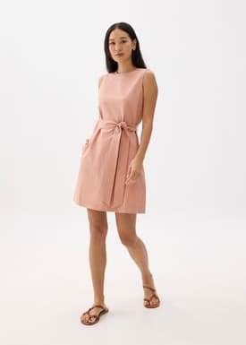 Round Neck Shift Mini Dress