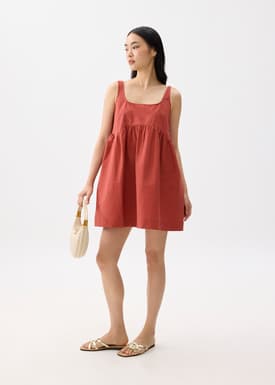 Square Neck Babydoll Mini Dress