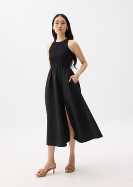 Jersey Fit & Flare Midaxi Dress