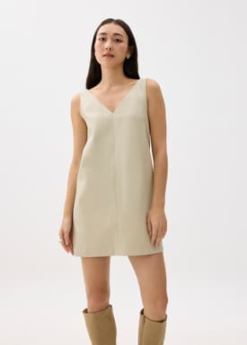 Reversible Vegan Leather Shift Mini Dress