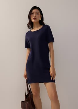 Scoop Neck Shift Mini Dress