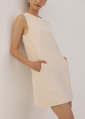 Round Neck Shift Mini Dress
