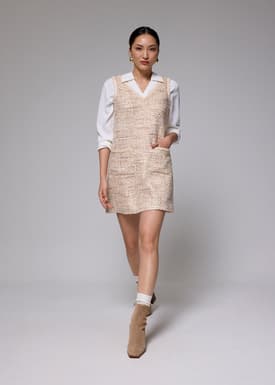 Tweed Round Neck Shift Mini Dress | Love, Bonito ID