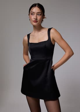 Metallic Tweed V-neck Shift Mini Dress | Love, Bonito SG