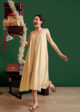 Scoop Neck Trapeze Midaxi Dress