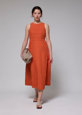 Jacquard Fit & Flare Midaxi Dress