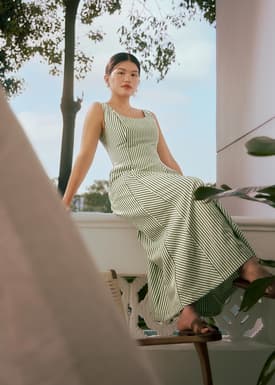 Scoop Neck Fit & Flare Midaxi Dress