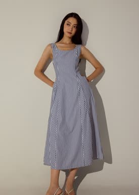 Scoop Neck Fit & Flare Midaxi Dress