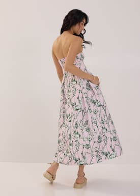 Tube Fit & Flare Midaxi Dress in Tidal Blooms