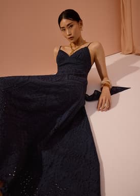 Padded Fit & Flare Dress in Soft Breeze Broderie
