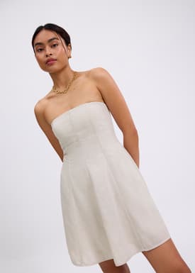 Padded Tube Fit & Flare Mini Dress in Garden City Blooms