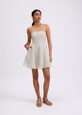 Padded Tube Fit & Flare Mini Dress in Garden City Blooms