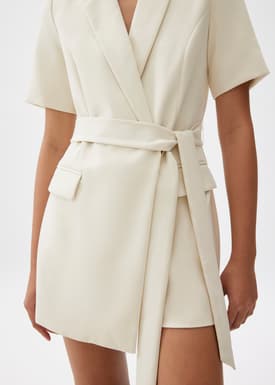 Tailored Belted A-line Romper