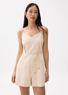 Cotton V-neck Romper