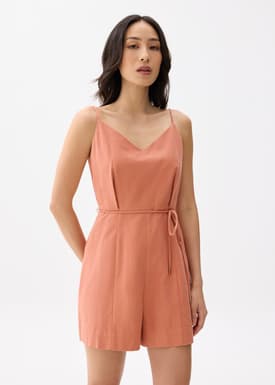 Cotton V-neck Romper