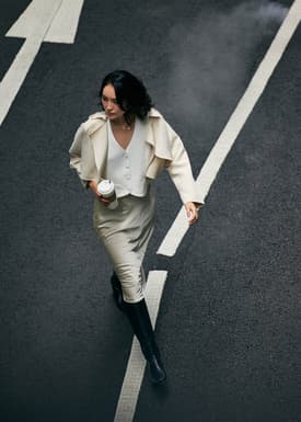 RuchedReady® Collared Boxy Crop Jacket