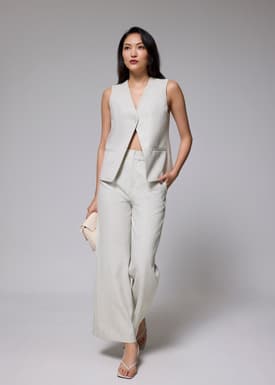 Oversized Belted Tweed Vest | Love, Bonito ID