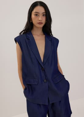 Relaxed Chambray Vest