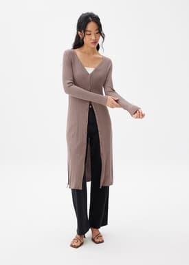 Long V-neck Cardigan