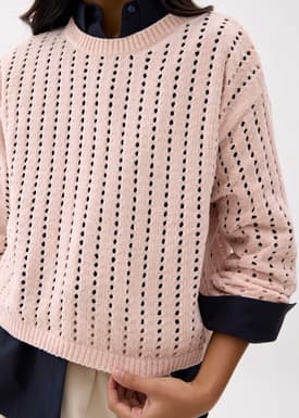 Sheer Pointelle Knit Sweater