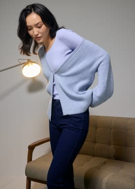 Relaxed Ribbed Knit Cardigan
