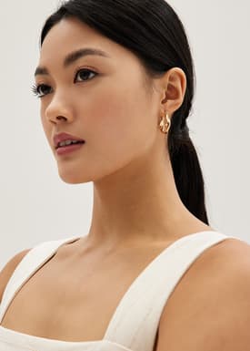 Gold Geometric Hoop Earrings