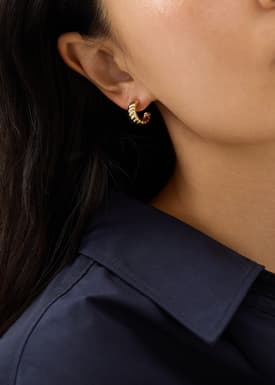 Metal Twist Hoop Earrings