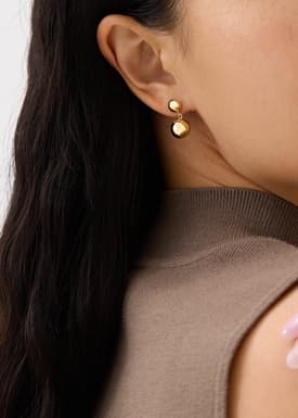 Metal Ball Drop Earrings