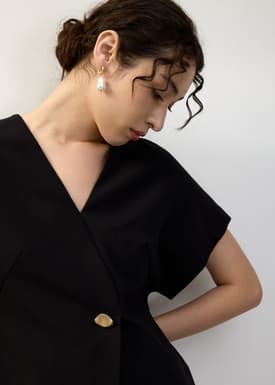 Pearl Dangling Hoop Earrings